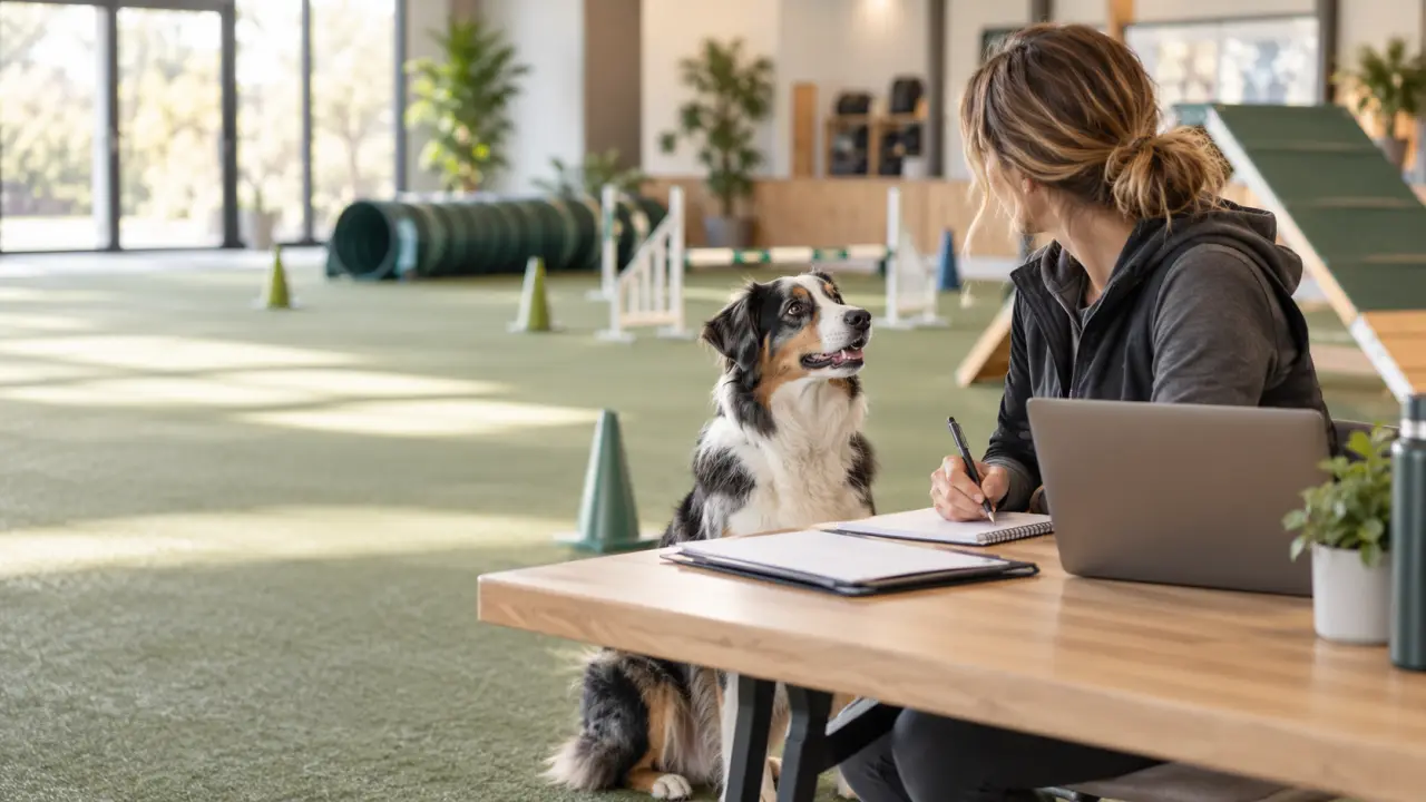 Club canin accueillant des chiens pour une séance d'éducation et de loisirs