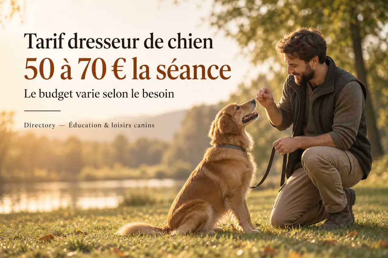 Tarif dresseur de chien : 50 à 70 € la séance, mais le budget varie selon le besoin