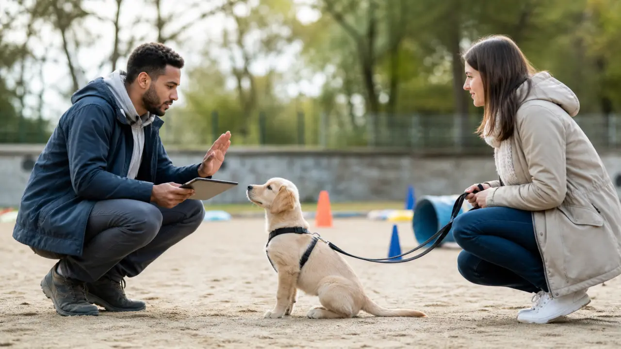 Illustration de l'article sur le choix d'un éducateur canin pour un premier chiot
