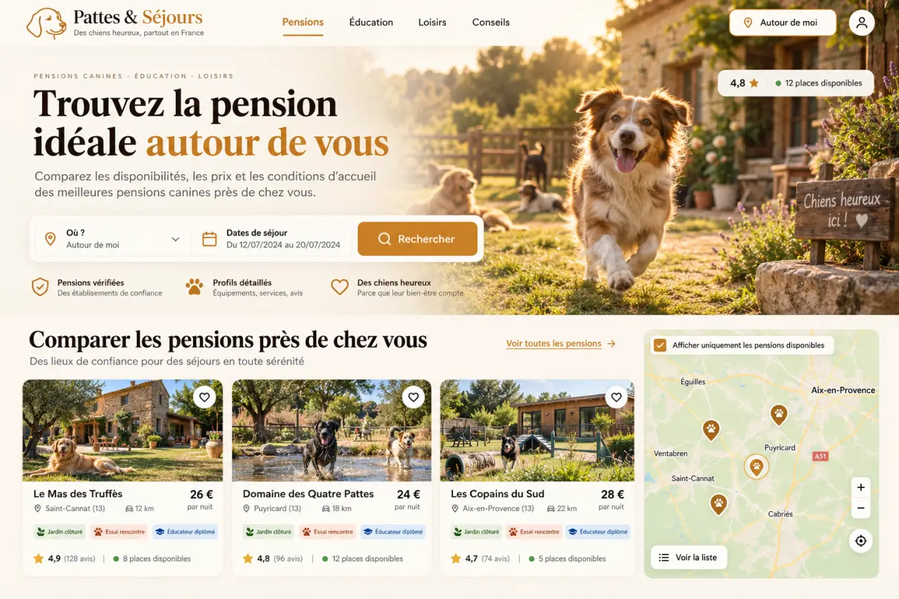 Pension chien autour de moi : comparer les places, les prix et les conditions d’accueil