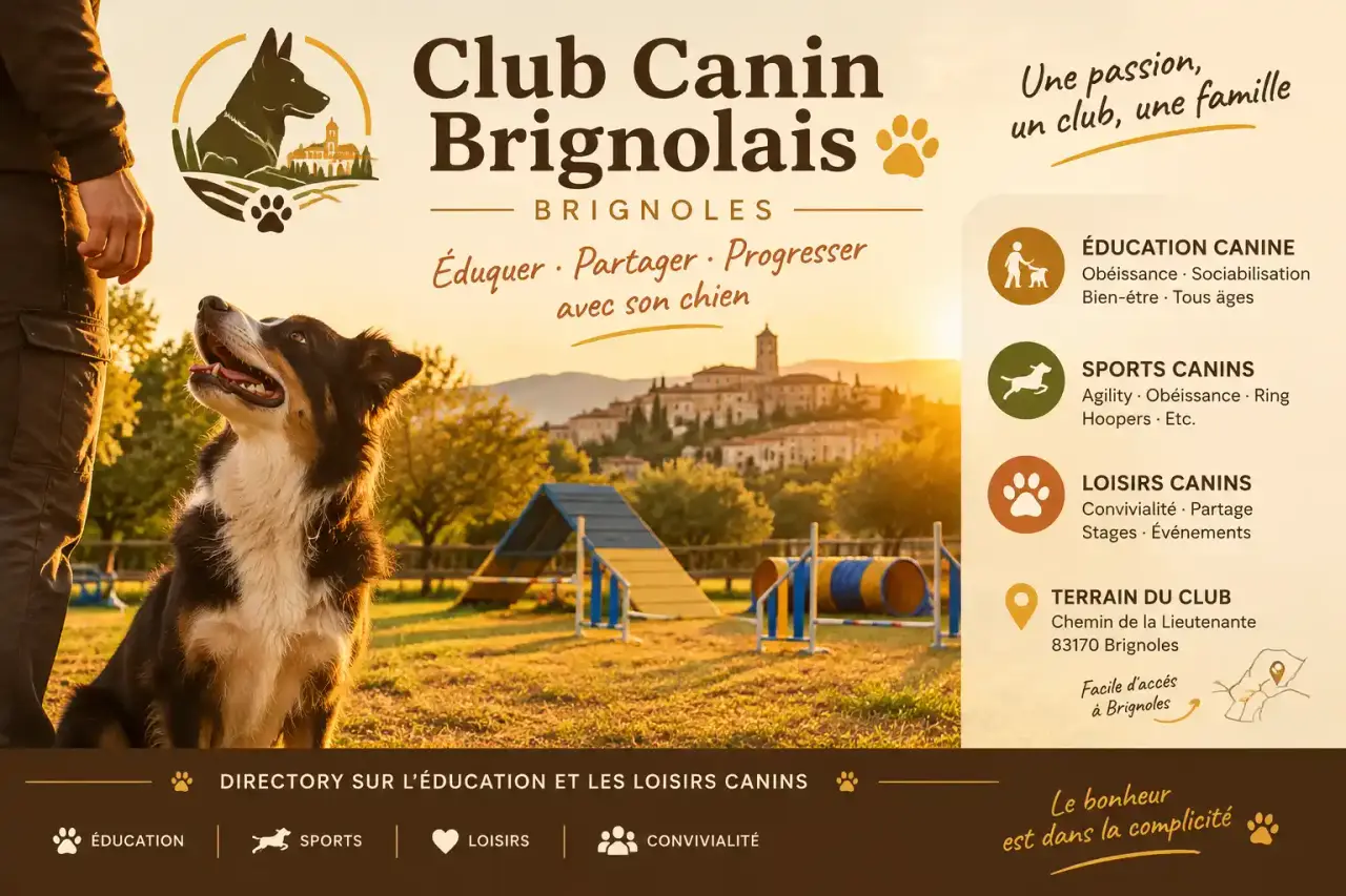 Club Canin Brignolais à Brignoles : éducation canine, sports et adresse du terrain