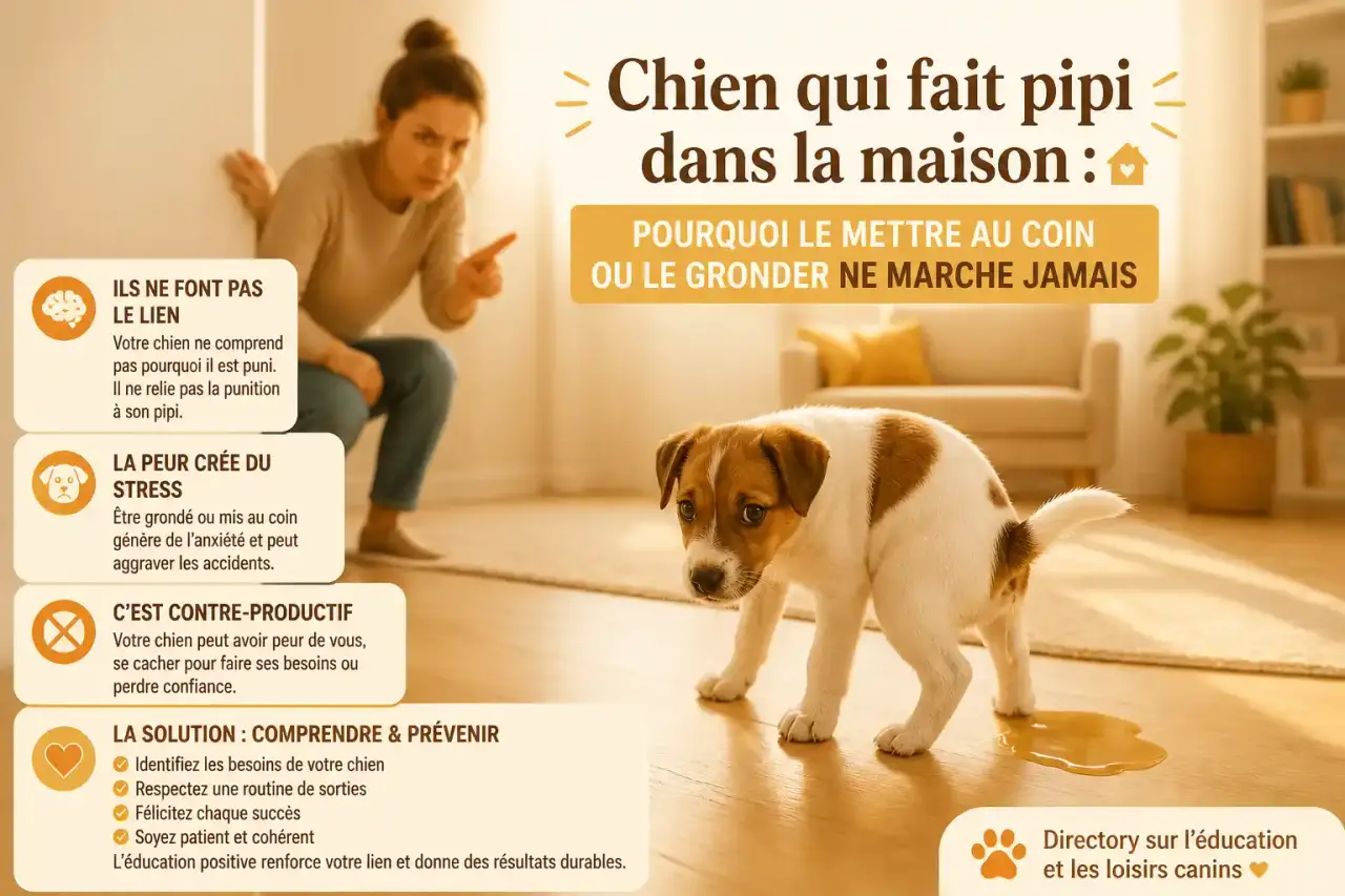 Chien qui fait pipi dans la maison : pourquoi le mettre au coin ou le gronder ne marche jamais
