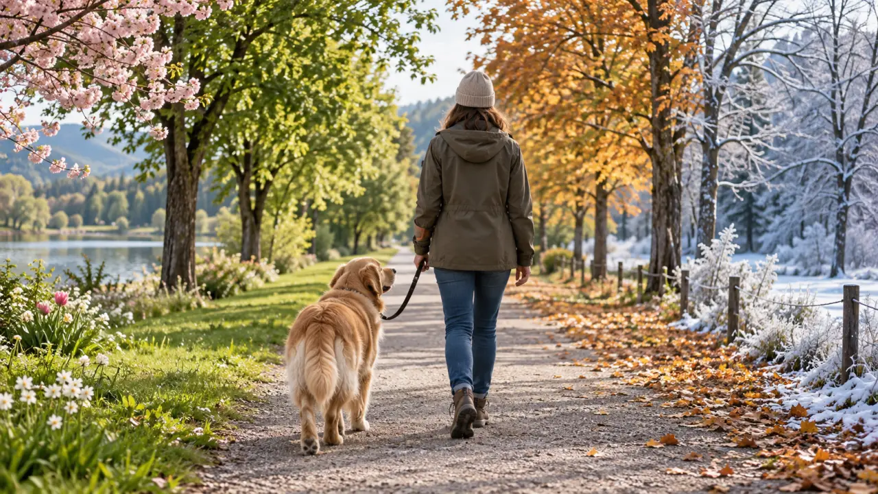 Chien attentif auprès de son propriétaire dans un environnement extérieur