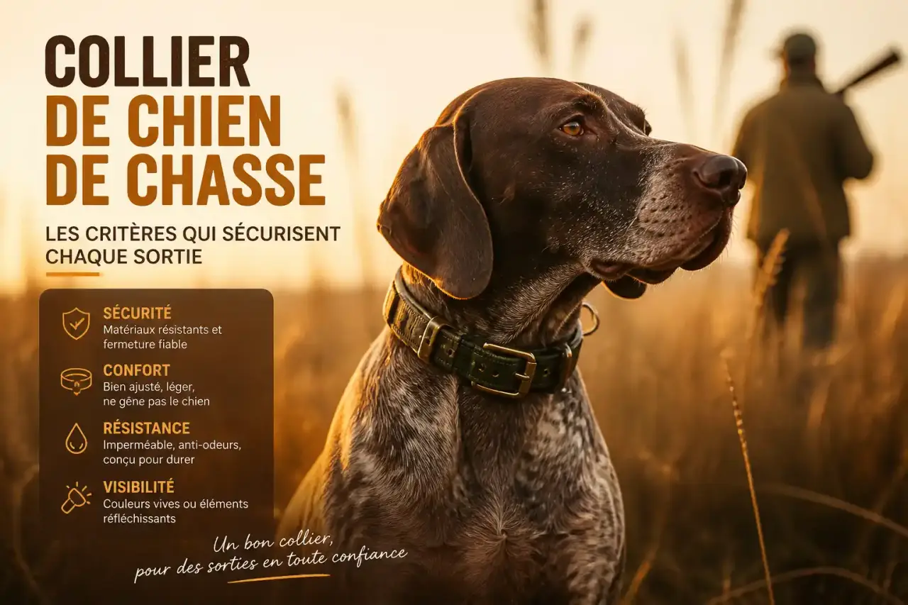Collier de chien de chasse : les critères qui sécurisent chaque sortie